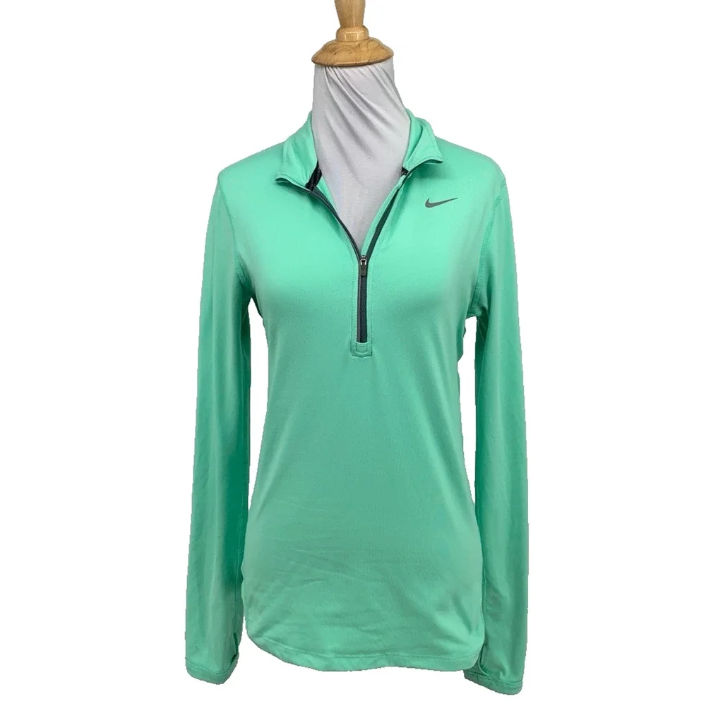 Nike Top Womens XS Extra Small Pistachio Dri Fit Element Running Half Zip *READ